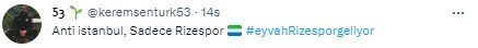 Rizespor taraftarı tekrardan Twitter gündeminde