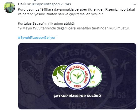 Rizespor taraftarı tekrardan Twitter gündeminde