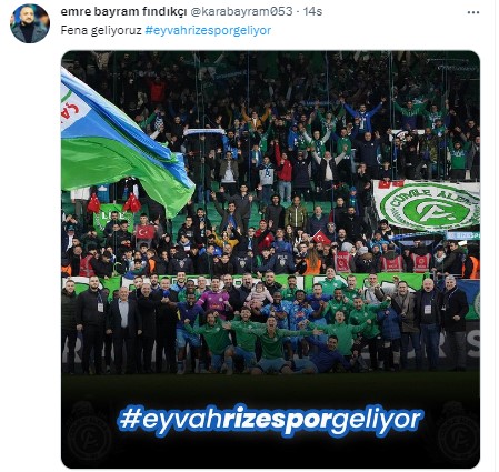 Rizespor taraftarı tekrardan Twitter gündeminde