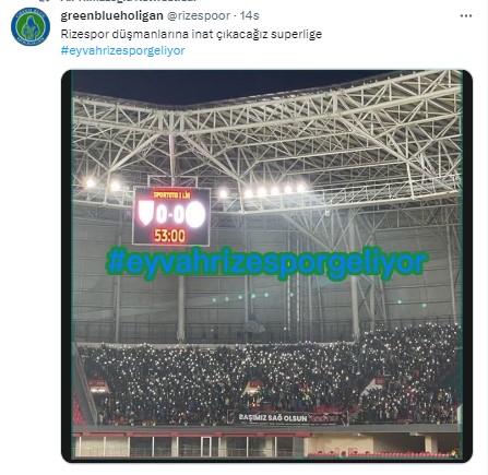 Rizespor taraftarı tekrardan Twitter gündeminde