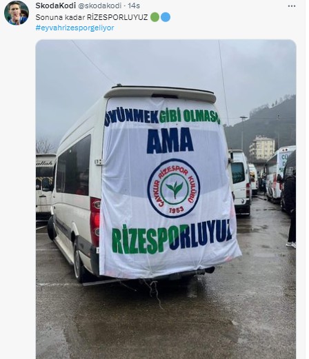 Rizespor taraftarı tekrardan Twitter gündeminde