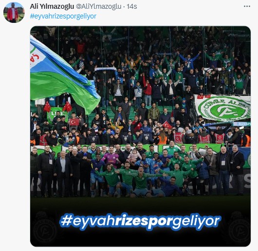 Rizespor taraftarı tekrardan Twitter gündeminde