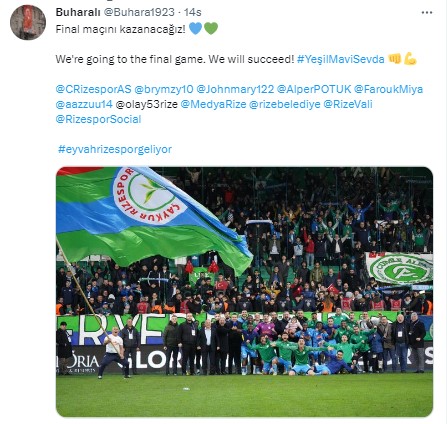 Rizespor taraftarı tekrardan Twitter gündeminde