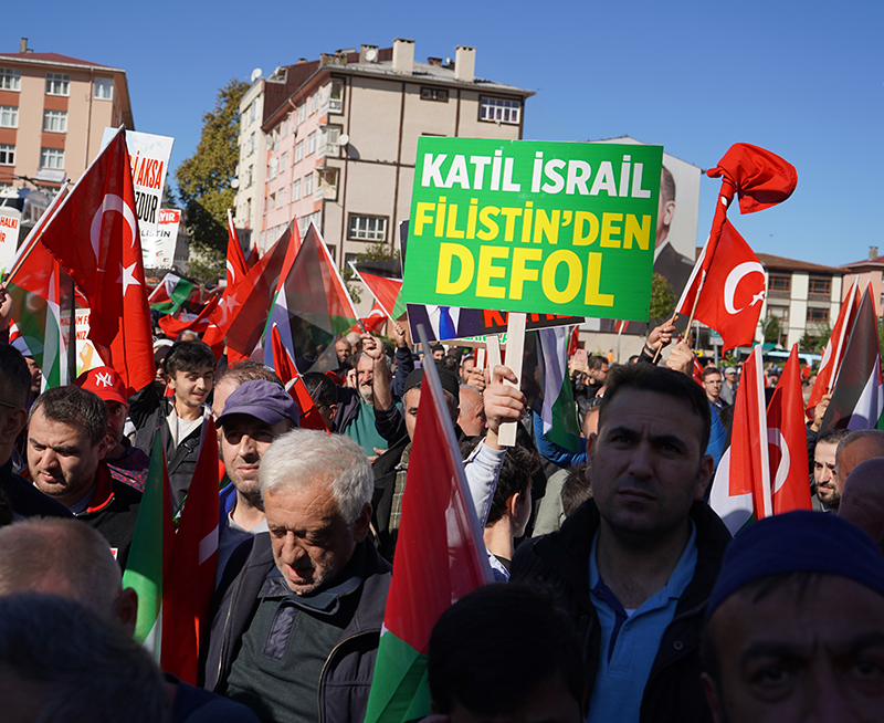 Rize'de Filistin'e destek mitingi