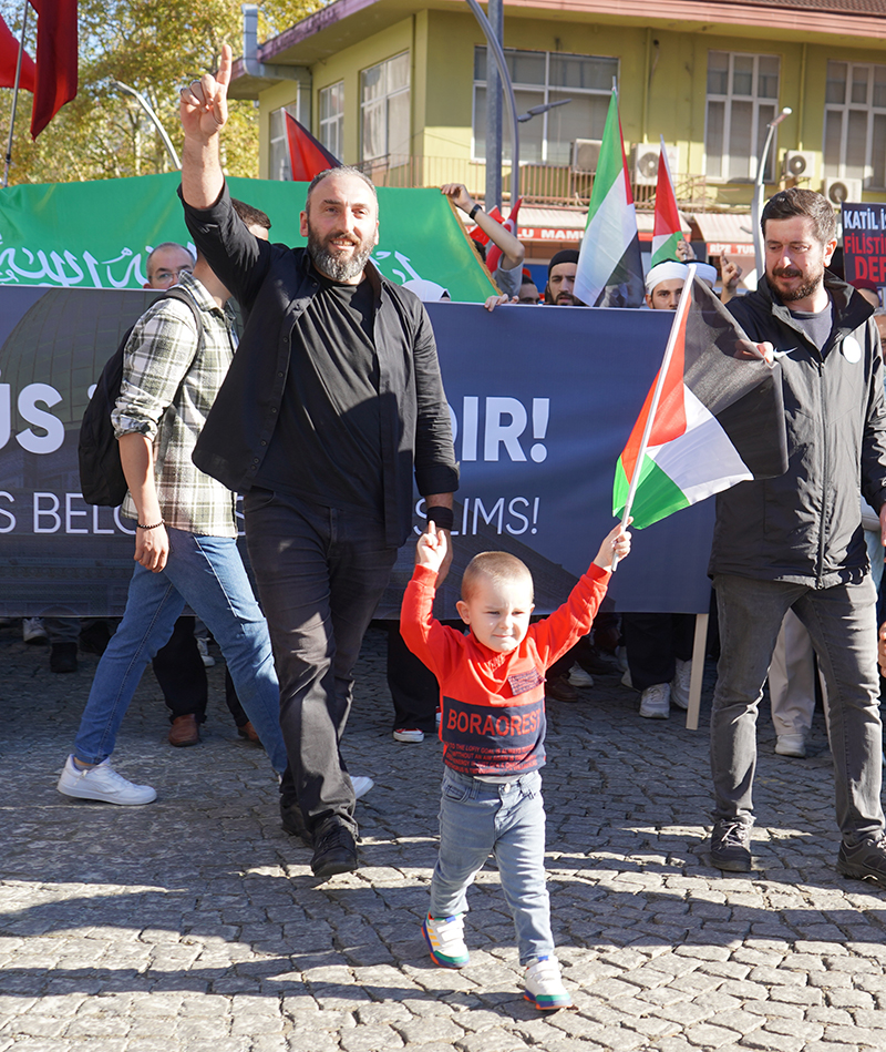 Rize'de Filistin'e destek mitingi