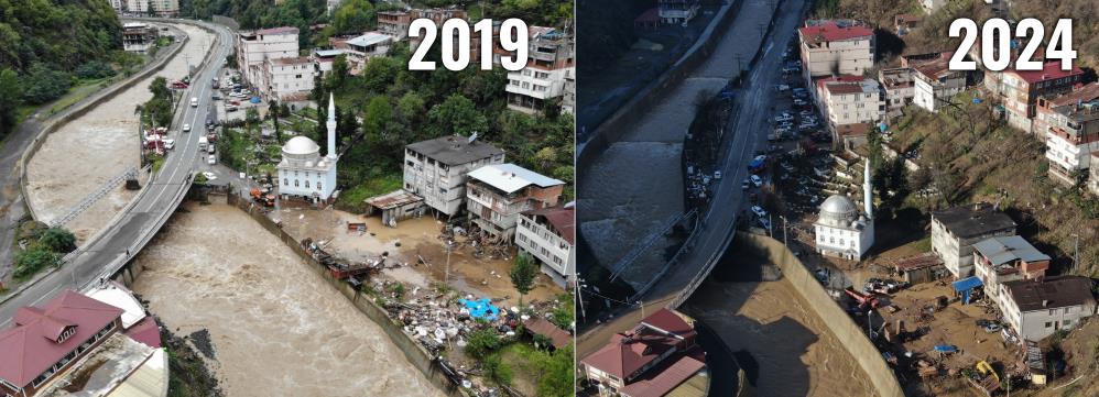 Artvin Borçka'da 4 yıl sonra yine aynı sel manzarası!