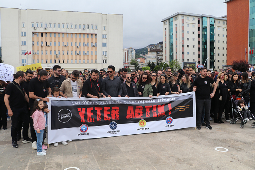 Rize'de eğitimciler şiddete karşı birleşti