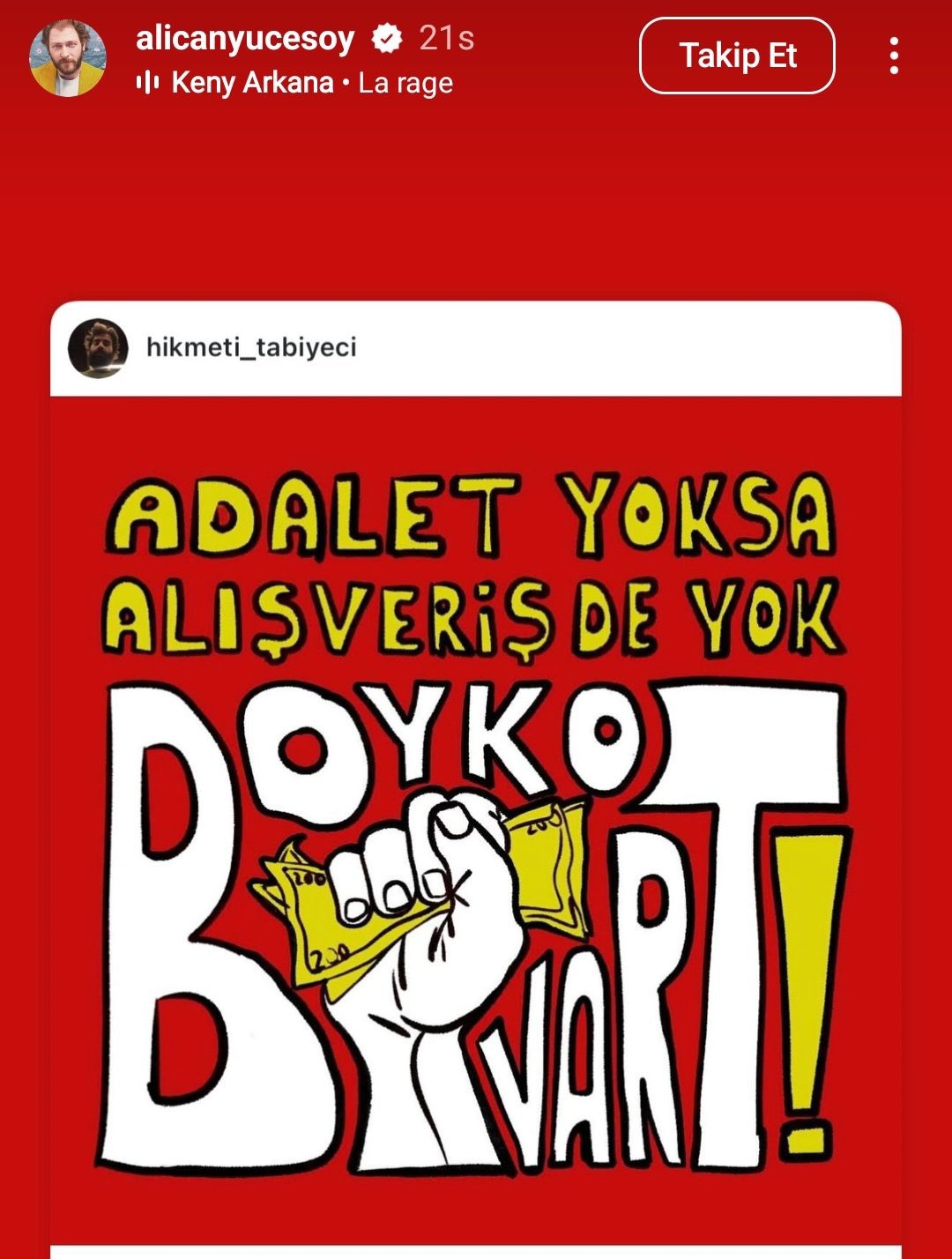 Boykota destek veren Türk ünlüler