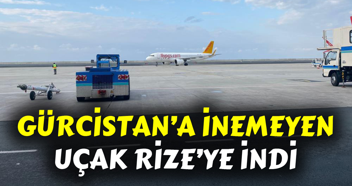 Hava muhalefeti nedeniyle Gürcistan'a inemeyen uçak Rize'ye indi