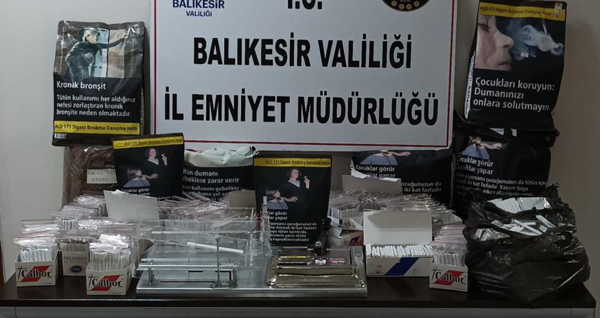 Balıkesir'de polisten kaçak tütün operasyonu