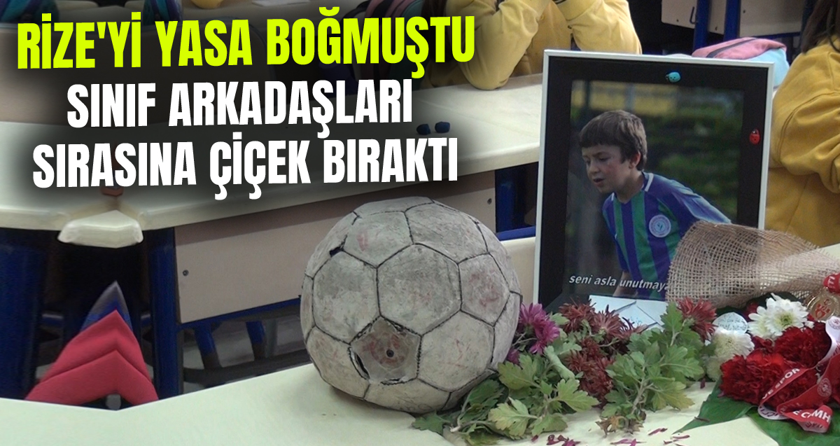 Yiğit Demirel'in boş kalan sırasına çiçek ve futbol topu bırakıldı