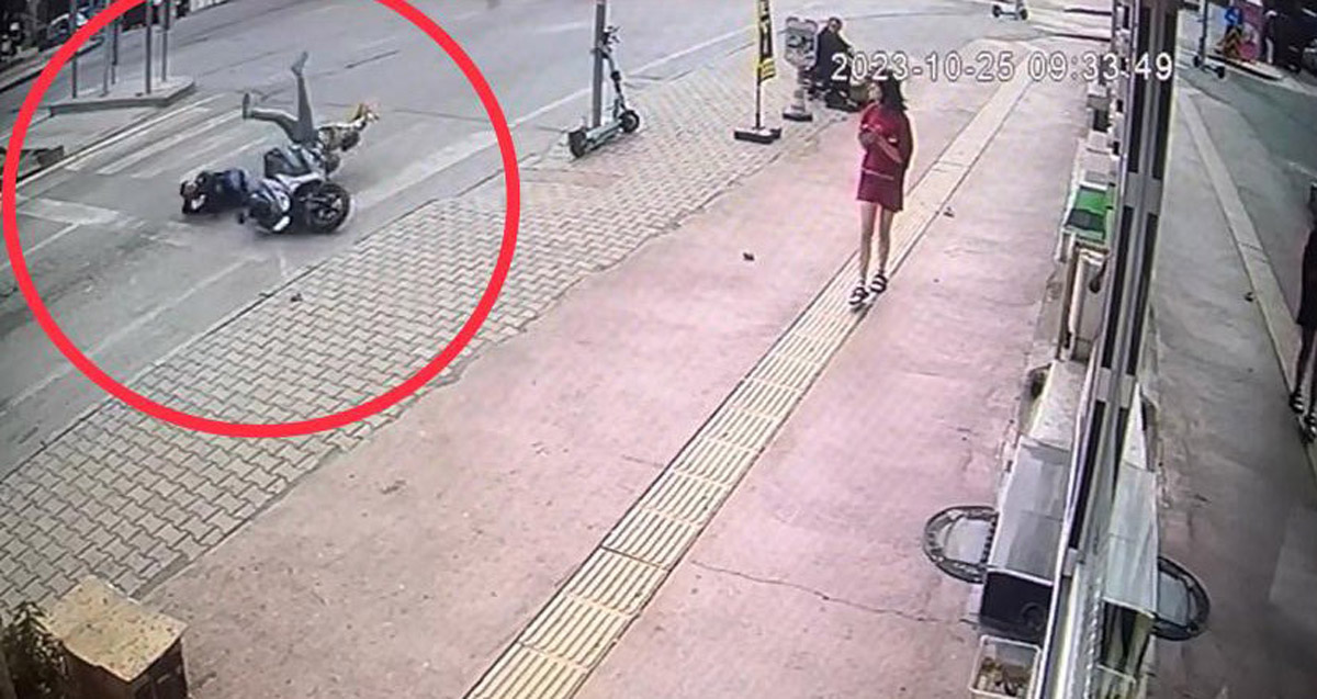 Ters yönden gelen motosiklet sürücüsü Dilara Karaoğlan'a çarptı